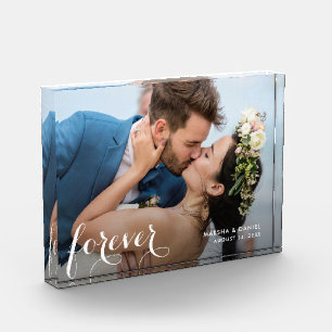 FOREVER Script Wedding Photo Block