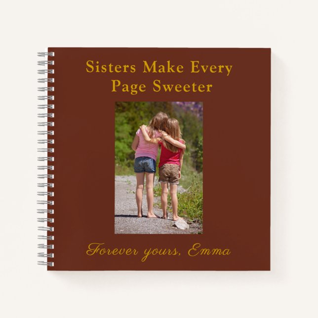 Forever Sisters – Custom Photo Notebook Gift (Front)