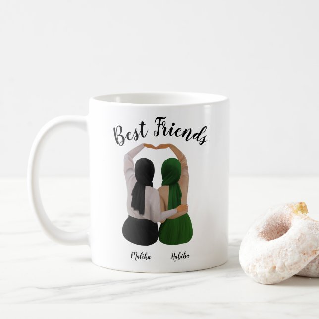 Forever Sisters Personalised Hijabi Gift Coffee Mug (With Donut)