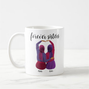 Forever Sisters Personalised Hijabi Gift Coffee Mug