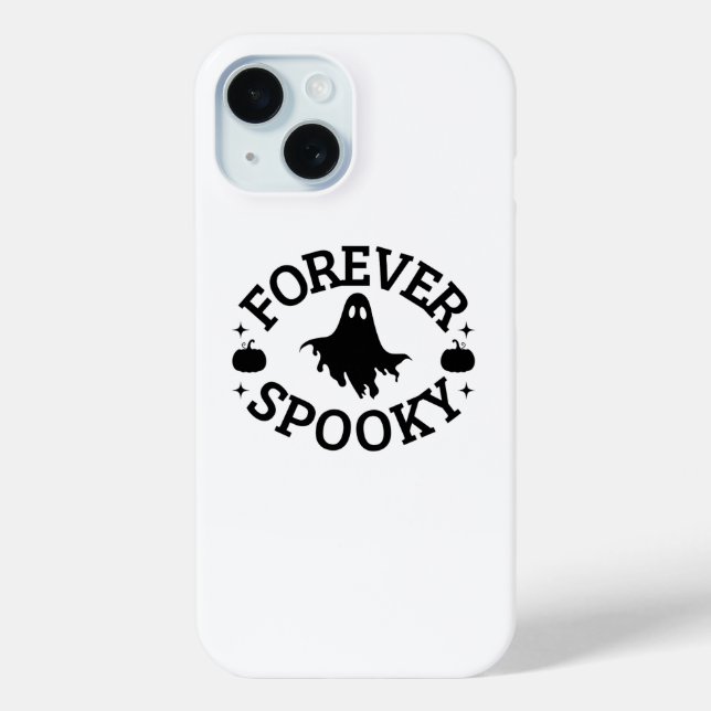Forever Spooky Ghost & Pumpkin Phone Case (Back)