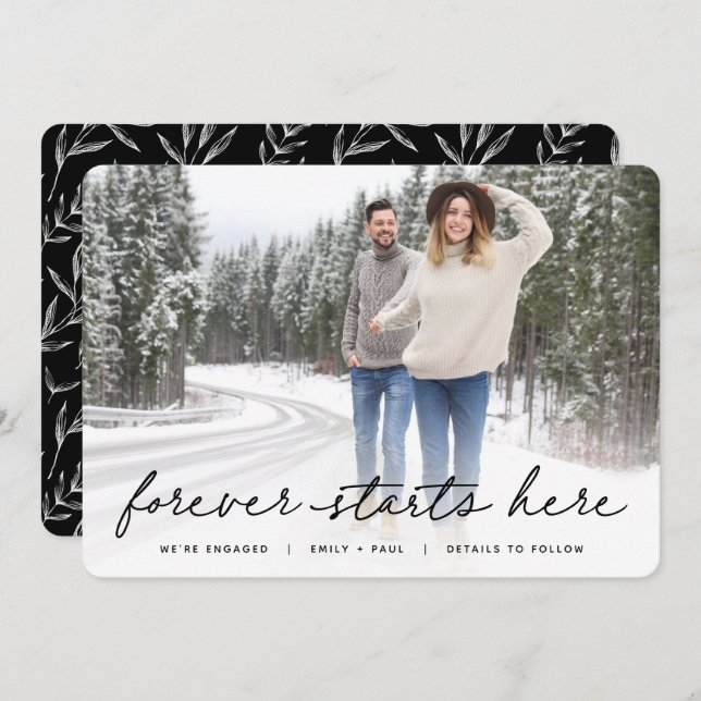 Forever Starts Here | Photo Engagement Announcement (Front/Back)