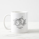 Forever Starts Today  Coffee Mug<br><div class="desc">Celebrate love with this elegant 'Forever Starts Today' mug featuring intertwined floral rings. Perfect for weddings,  bridal parties,  and special moments. A timeless design symbolising unity and romance</div>