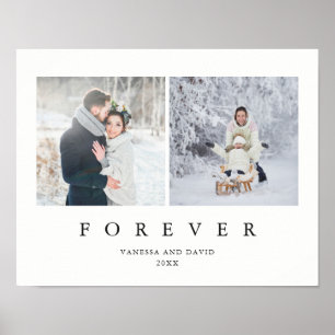 Forever   Stylish Minimalist Two Photo Poster