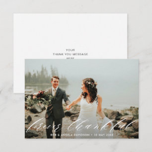 Forever Thankful beautiful script wedding Thank You Card