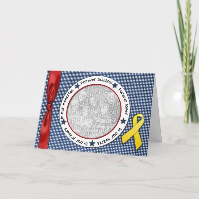 Forever Thankful Forever Loved Photo Frame Thank You Card (Front)