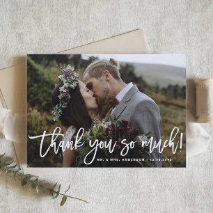 Forever Thankful Hand Lettered Wedding Thank You Card