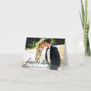 Forever Thankful Modern Calligraphy Wedding Note Thank You Card