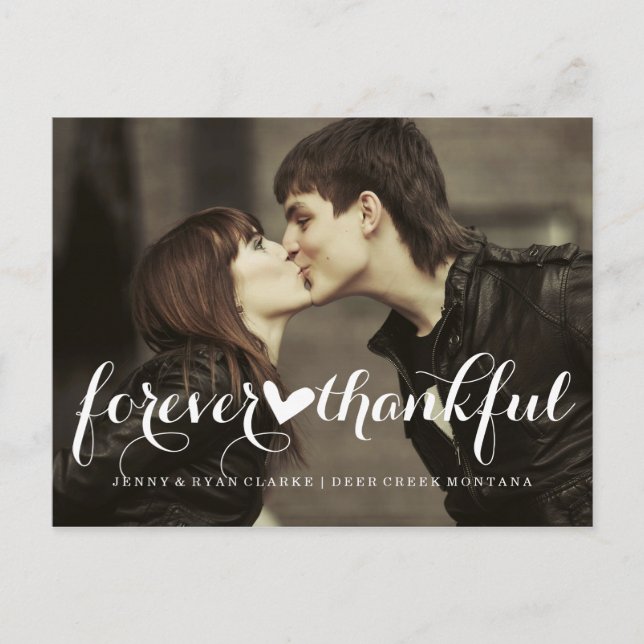 FOREVER THANKFUL SCRIPT | WEDDING POST CARD (Front)