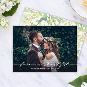 Forever Thankful Thank You Wedding Photo Card