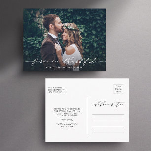 Forever Thankful   Thank You Wedding Photo Postcard