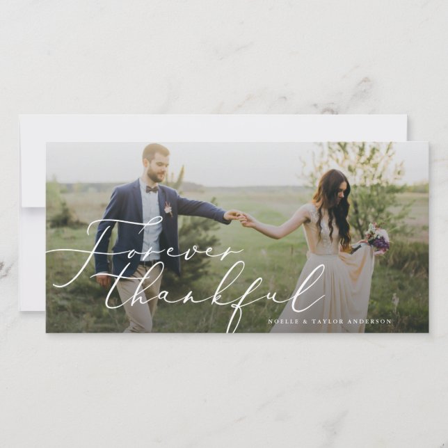 Forever Thankful Wedding Thank You Card (Front)