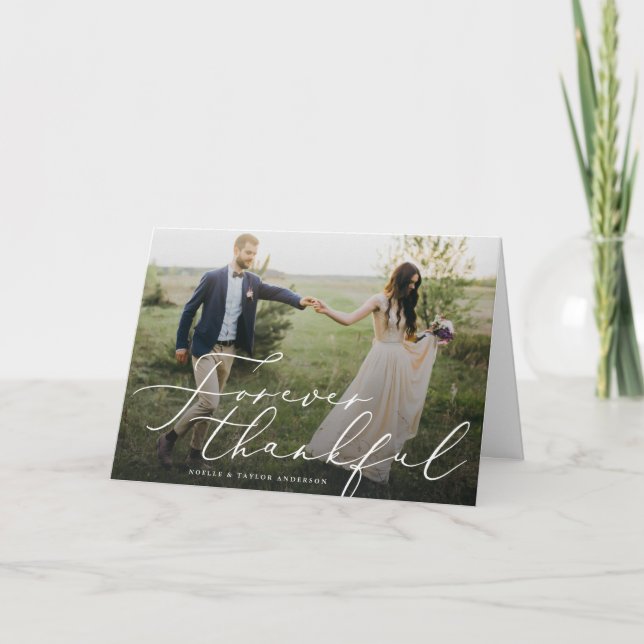 Forever Thankful Wedding Thank You Card (Front)