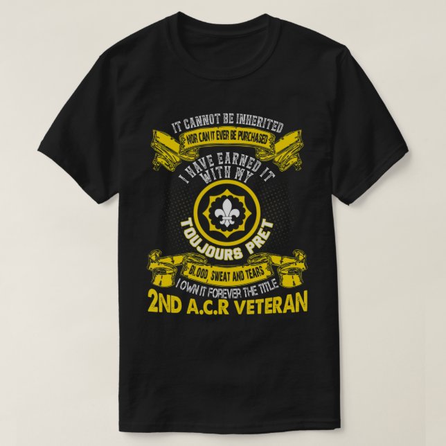 Forever The Title 2nd Armoured Cavalry Regiment Ve T-Shirt (Design Front)