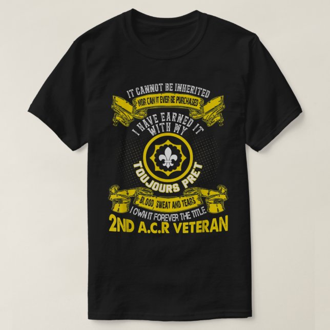 Forever The Title 2nd Armoured Cavalry Regiment Ve T-Shirt (Design Front)