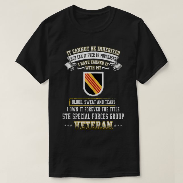 Forever The Title 5th Special Forces Group Veteran T-Shirt (Design Front)
