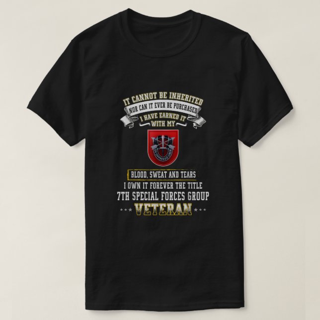 Forever The Title th Special Forces Group Veteran  T-Shirt (Design Front)