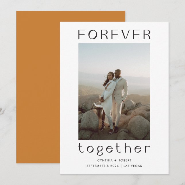 Forever Together Bronze Wedding Announcement (Front/Back)