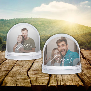 Forever Together Couple 2 Photo Script Keepsake Snowglobe