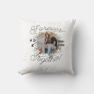 FOREVER TOGETHER COUPLE ANNIVERSARY PHOTO YEAR  CUSHION