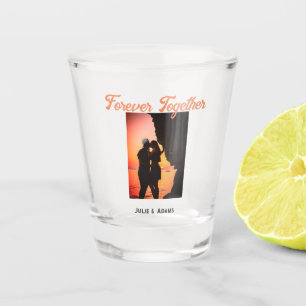 forever together photo name date couple wedding ro shot glass