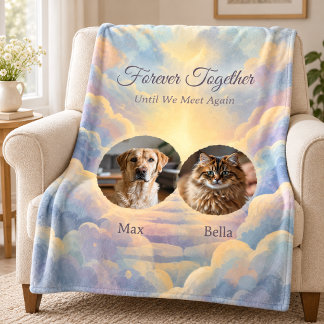 Forever Together Two Pet Photo Memorial Blanket