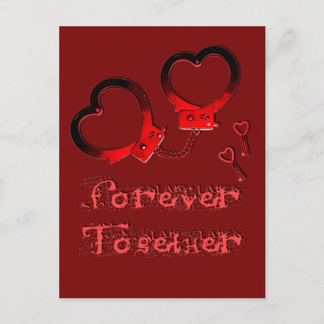 Forever together valentines day design cuffs heart holiday postcard (Front)