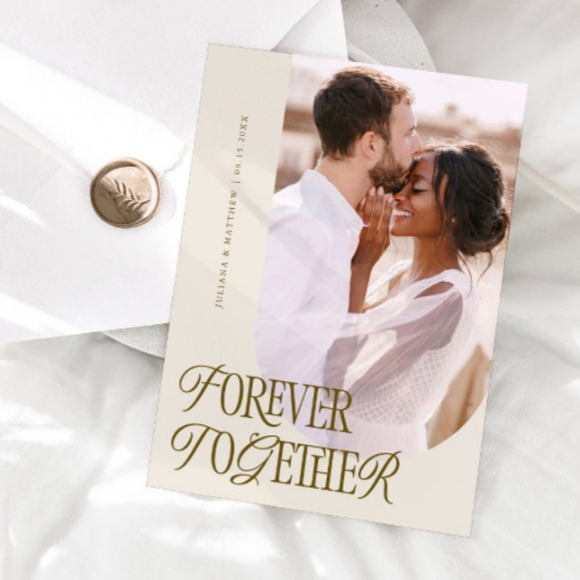 Forever Together Vintage Elegance Cream Wedding Announcement (Creator Uploaded)