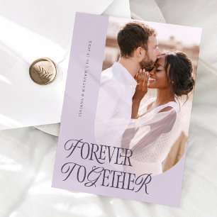Forever Together Vintage Elegance Purple Wedding Announcement
