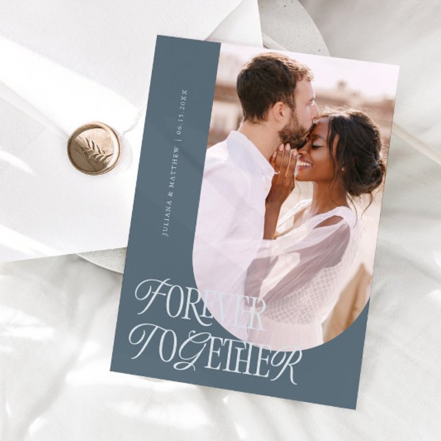 Forever Together Vintage Elegance Slate Wedding Announcement (Creator Uploaded)