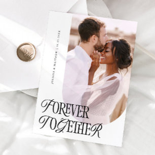 Forever Together Vintage Elegance White Wedding Announcement