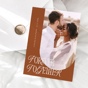 Forever Together Vintage Terracotta Wedding Announcement