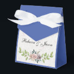 Forever - Two Hearts - One  Love  Favour Box<br><div class="desc">This wedding design features delicate floral borders on a white pressed paper background.  The romantic design is perfect for a spring or summer wedding,  and the subtle use of flowers adds a touch of elegance to the overall look.</div>