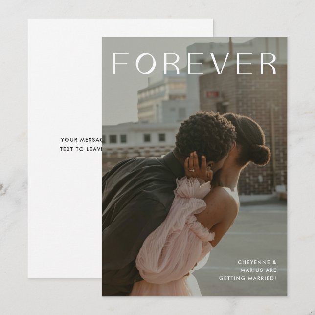 Forever Typography Photo Engagement Announcement (Front/Back)