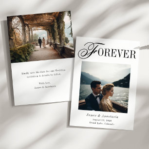 Forever Unique Elegant 2 Photo Wedding Save The Date