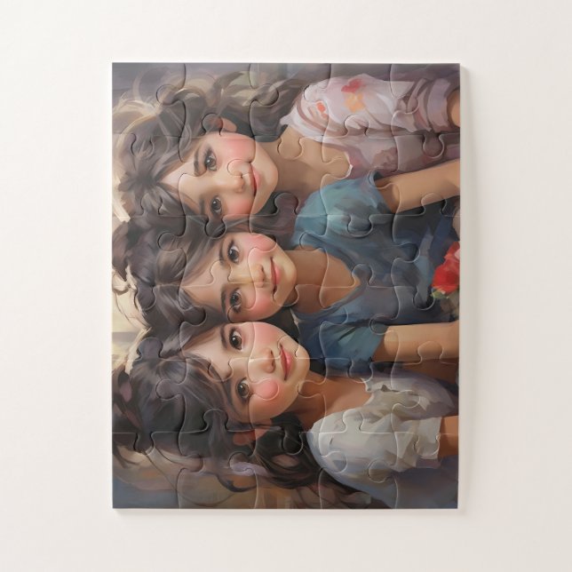 Forever United: Three Sisters, One Heart Jigsaw Puzzle (Vertical)