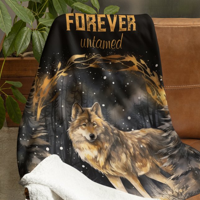 Forever Untamed Wolf Sherpa Blanket (Creator Uploaded)