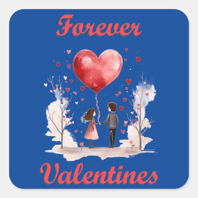 Forever Valentines! Square Sticker (Front)