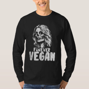 Forever Vegan Cool Sugar Skull Vegetarian Novelty T-Shirt