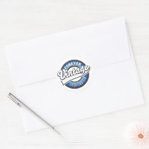 forever vintage liechtenstein logo classic round sticker