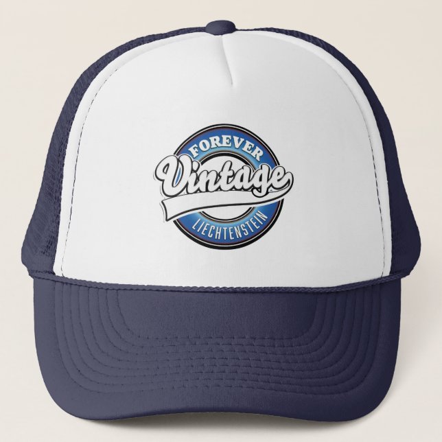 forever vintage liechtenstein logo trucker hat (Front)