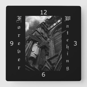 Forever Watching - Gothic Style Square Wall Clock