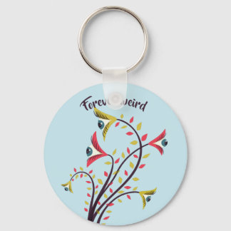 Forever Weird Colourful Flowers Staring Eyes Key Ring