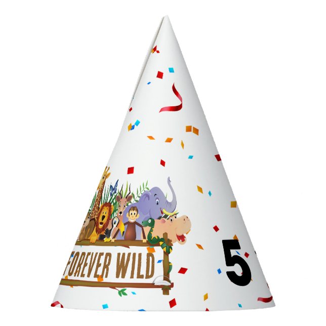 Forever Wild Birthday Party Hat (Left)