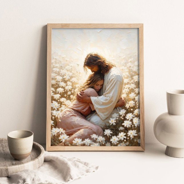 Forever With You, Christian Painting, Jesus Huggin Poster (Creator Uploaded)