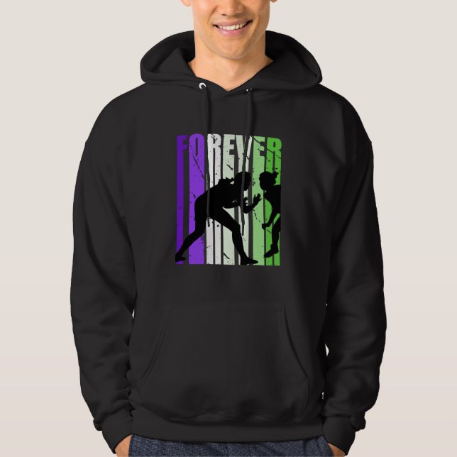 Forever Wrestling Pretty Wrestle Coaching Compete Hoodie (Front)