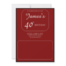 "Forever Young" 40th Birthday Invitation for James
