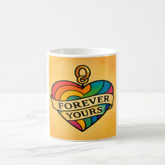 Forever Yours Colourful Love Heart Coffee Mug