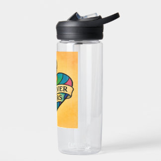 Forever Yours Colourful Love Heart Water Bottle