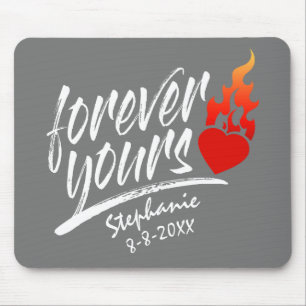 Forever Yours Custom Name Valentine   Mousepad